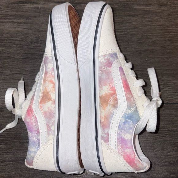 Vans NEW Ward Lace-up Sneaker Heart Tie Dye Size 1 Multi/White - Picture 8 of 13